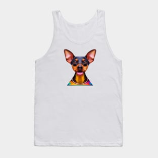 Adorable Miniature Pinscher Portrait Painting Tank Top